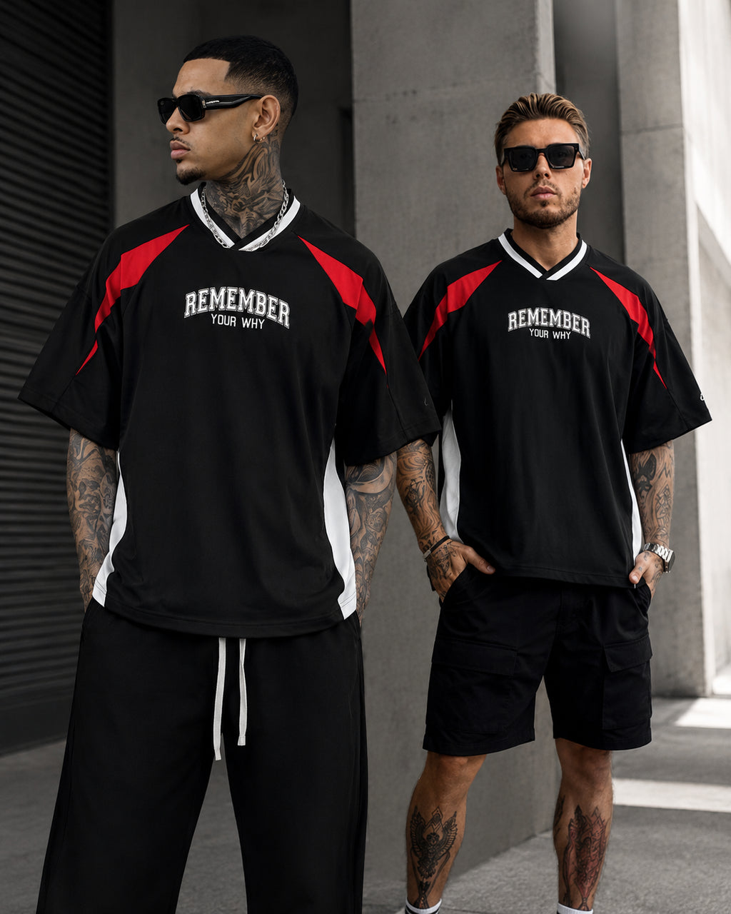 Remember Your Why Color Block Oversized V-Neck T-Shirt | Ambition Empire