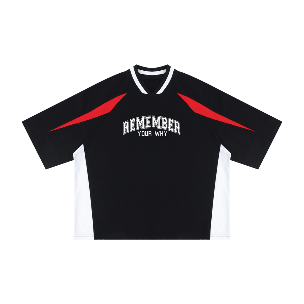 Remember Your Why Color Block Oversized V-Neck T-Shirt | Ambition Empire