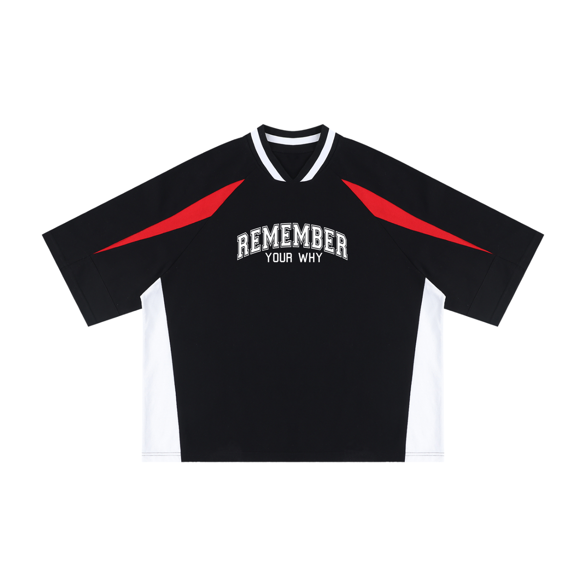 Remember Your Why Color Block Oversized V-Neck T-Shirt | Ambition Empire