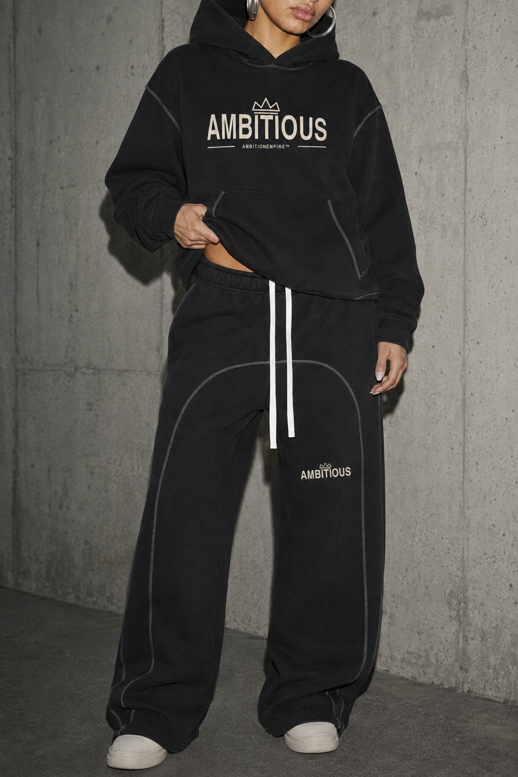 AMBITIOUS™ Oversized Wide-Leg Joggers